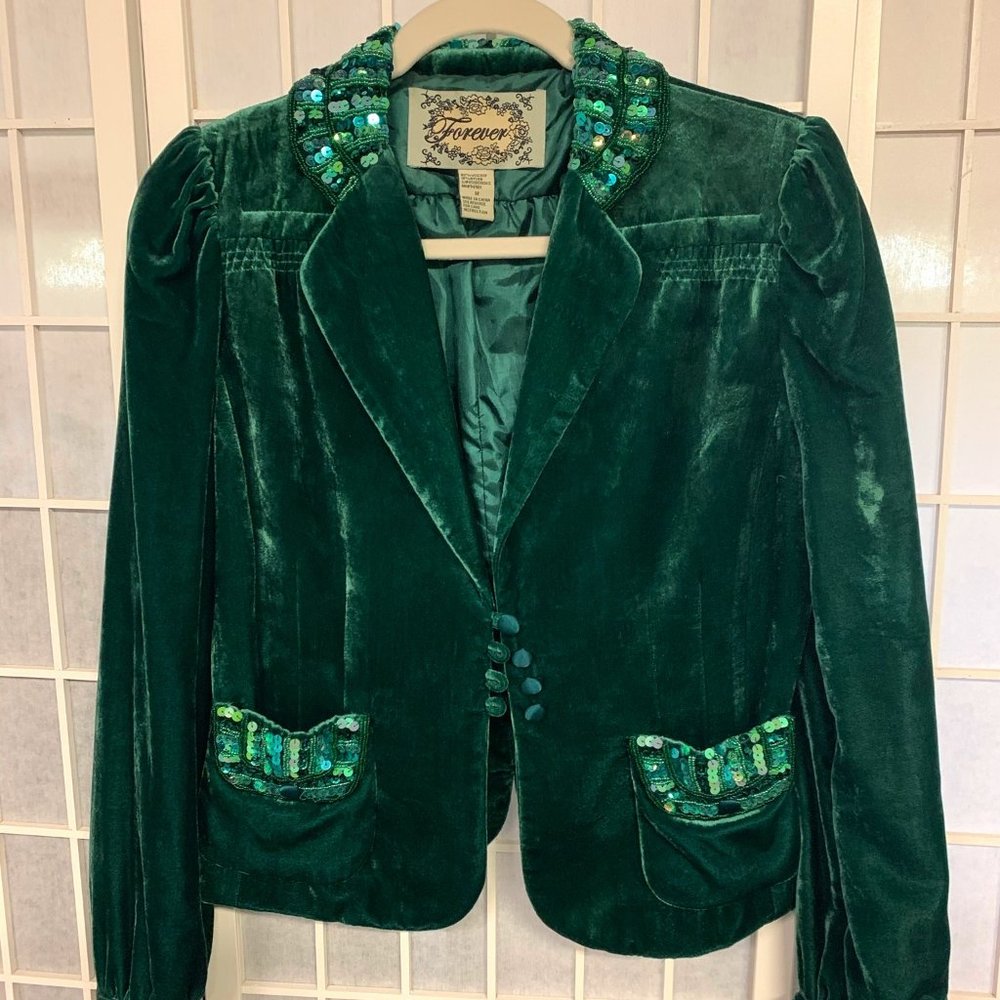 Glamorous Vintage Fo21 Green velvet jacket